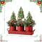Glitzhome® 21" Christmas Metal Potted Triple Trees Centerpiece
